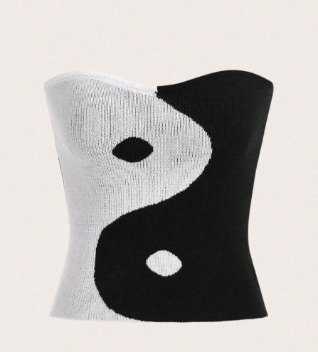 Yin & Yang Knit Tube Top