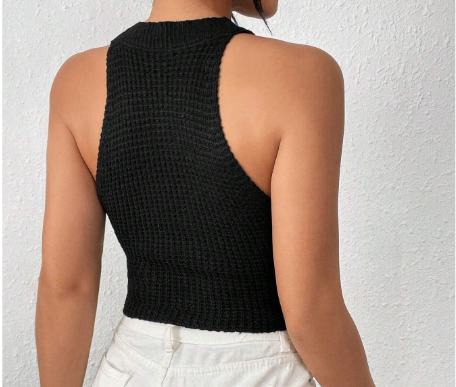 Striped Knitted Crop Top