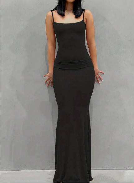 Simple Fitted Sleek Maxi Dress