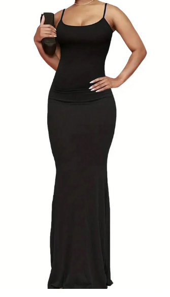 Simple Fitted Sleek Maxi Dress